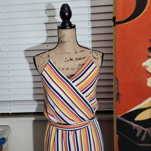 Le Lis Colorful Stripe Jumpsuit Pantsuit Wrap - Picture 5 of 6